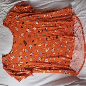Disney Parks Orange Halloween Snacks Print T-shirt Size XL